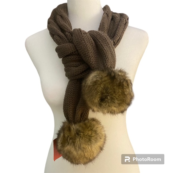 Knit Scarf with Pom Poms by Mossimo - Picture 1 of 6